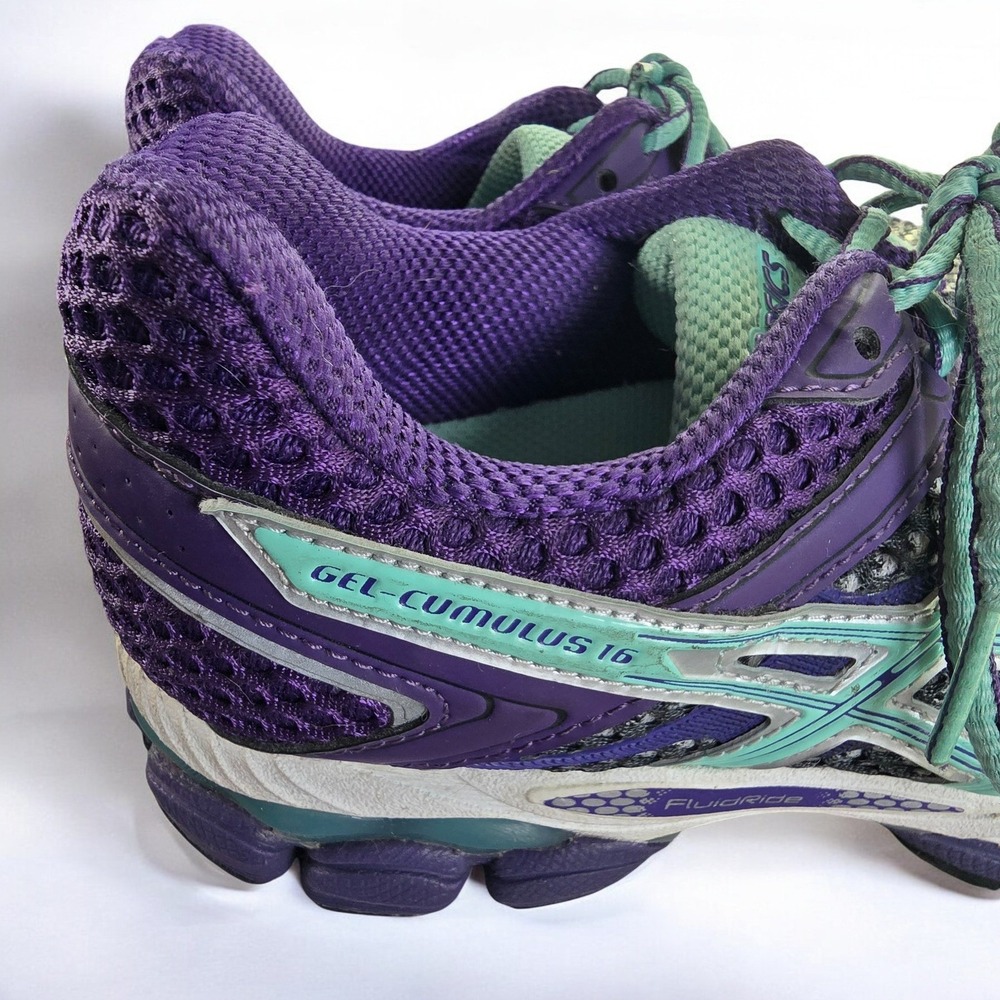 ASICS GEL Cumulus 16 Women's Size 8 Running Shoes Purple Teal Silver T489N - Picture 7 of 9